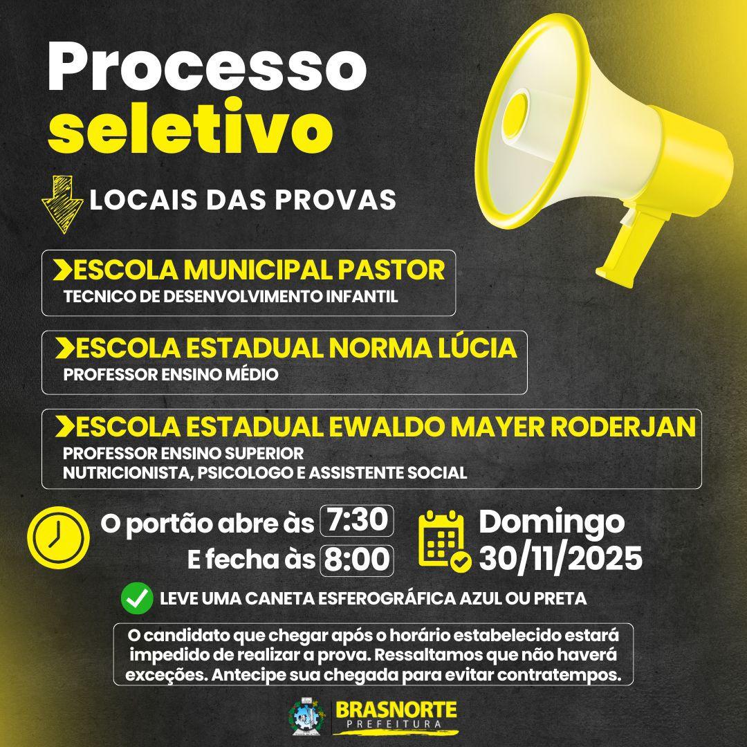 Locais de prova do Processo Seletivo são divulgados