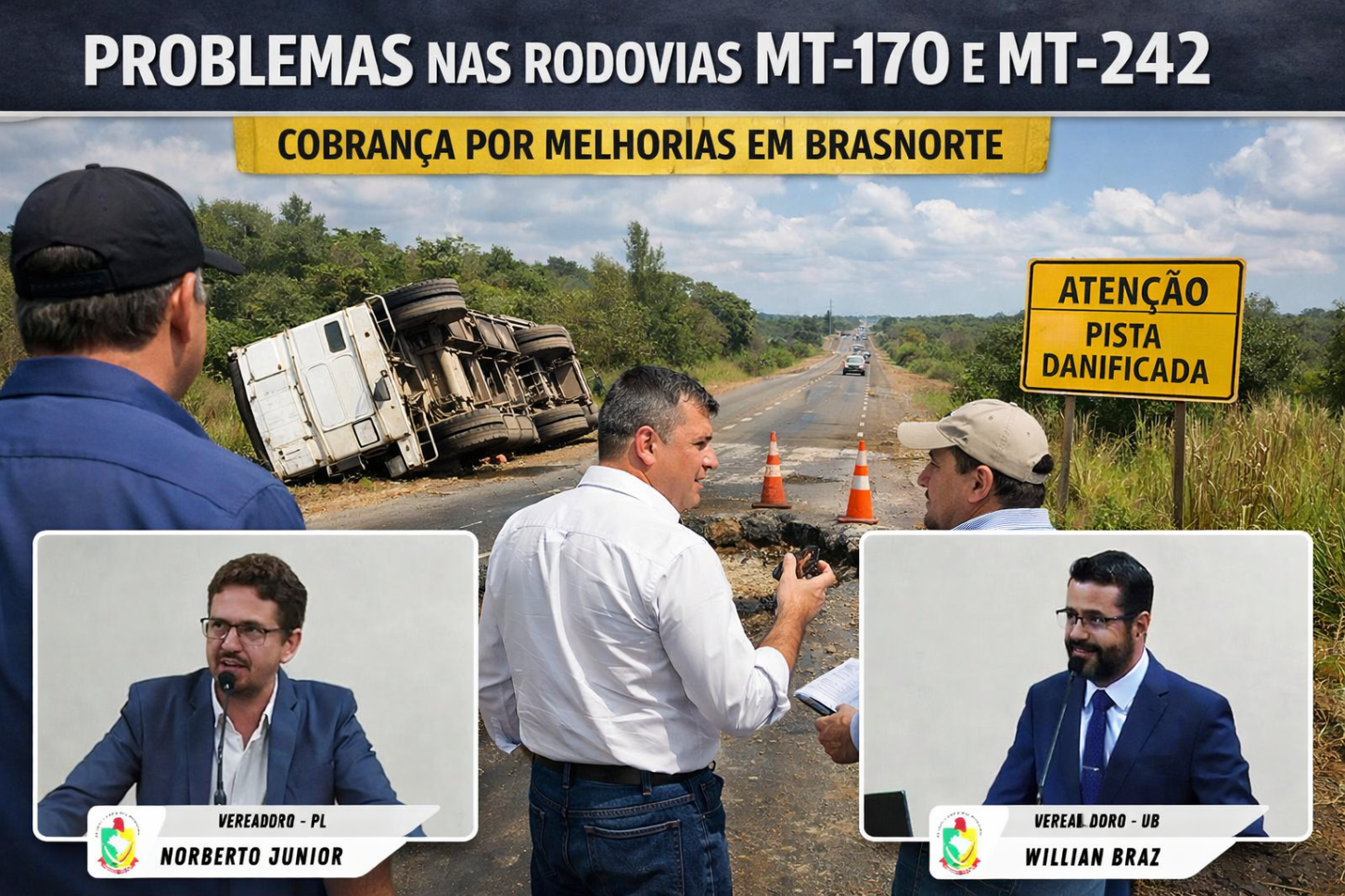 Brasnorte cobra governo do Estado por melhorias nas rodovias MT-170 e MT-242