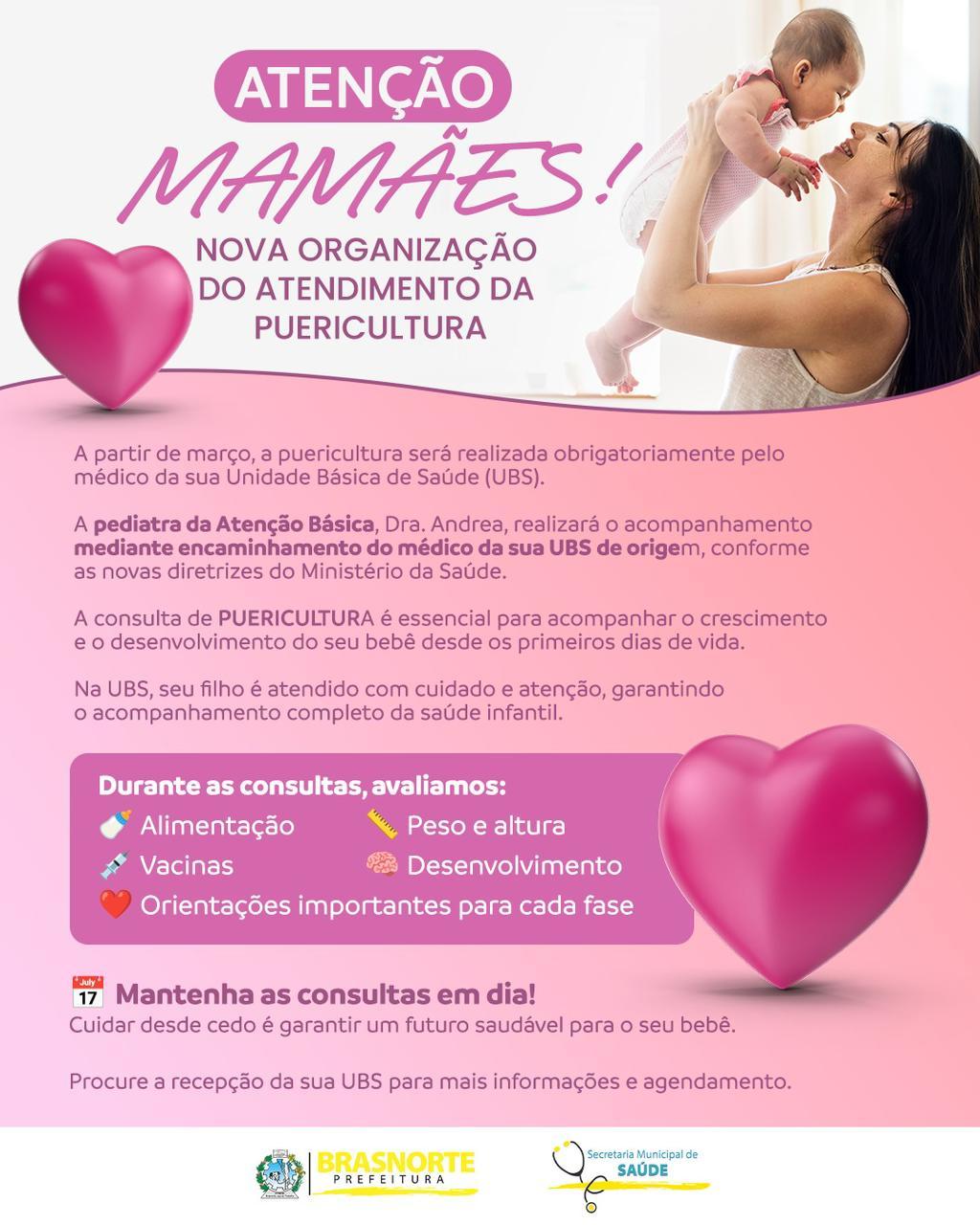 Prefeitura reorganiza atendimento de puericultura nas Unidades Básicas de Saúde