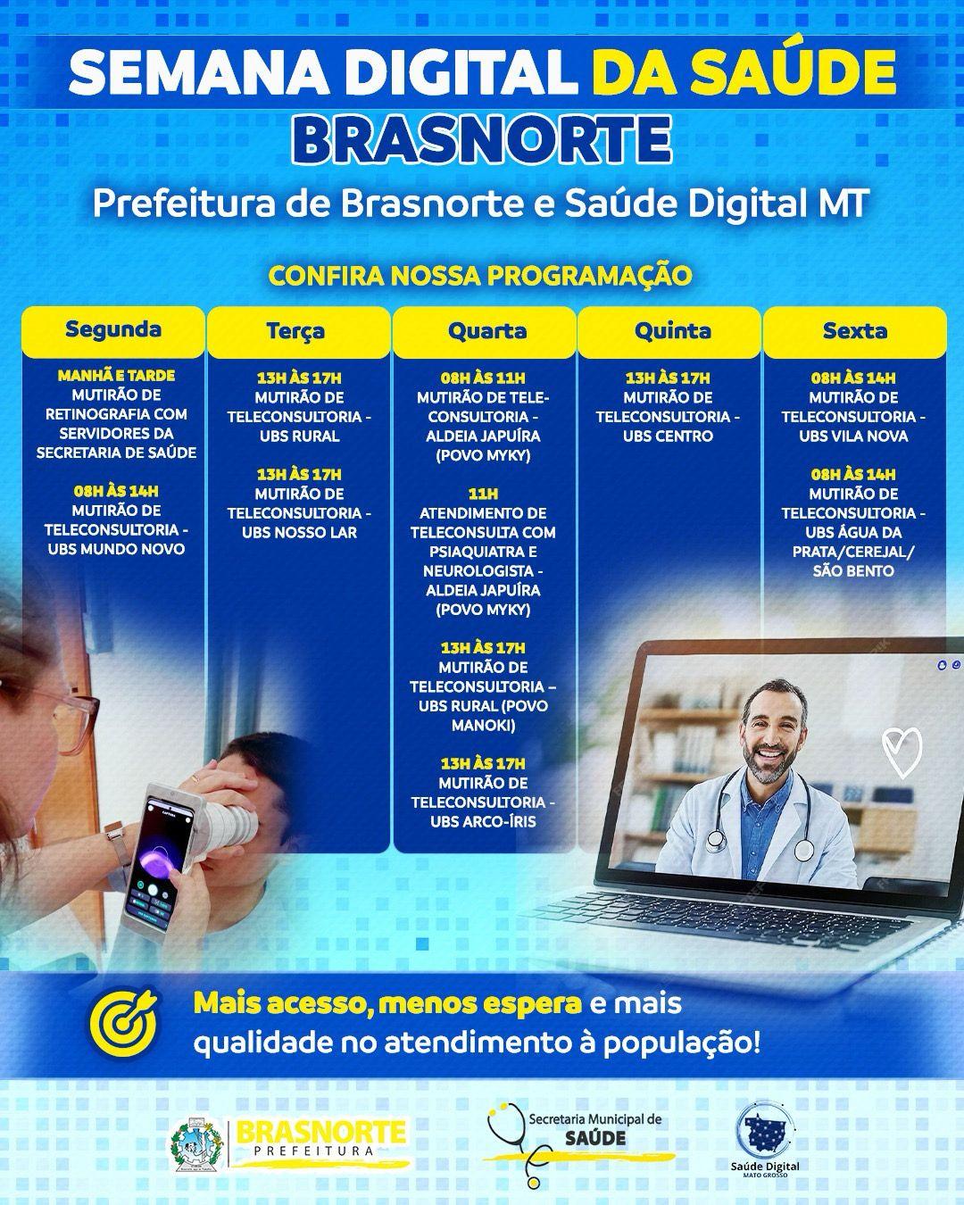 SEMANA DIGITAL DA SAÚDE LEVA INOVAÇÃO E AMPLIA ATENDIMENTOS EM BRASNORTE