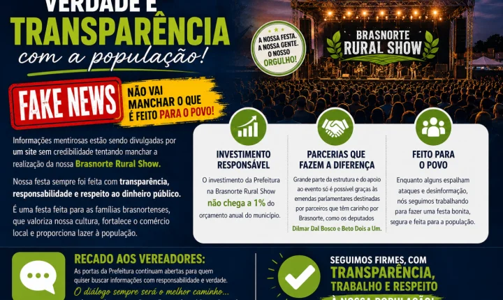 Prefeito rebate críticas e defende realização da Brasnorte Rural Show