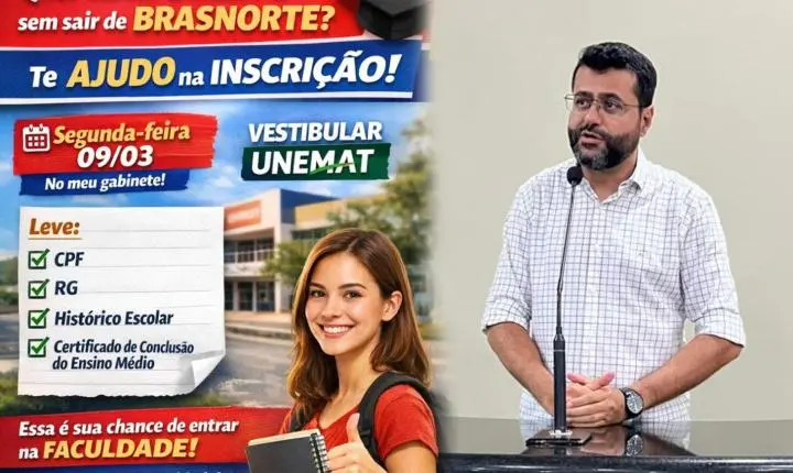 Vereador Willian Braz disponibiliza gabinete para auxiliar inscrições no vestibular da UNEMAT
